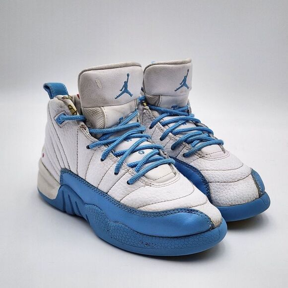 Jordan 12 Toddlers Sz 12C Retro Emoji  White University Blue DQ4367‎ 114 READ - Picture 1 of 15